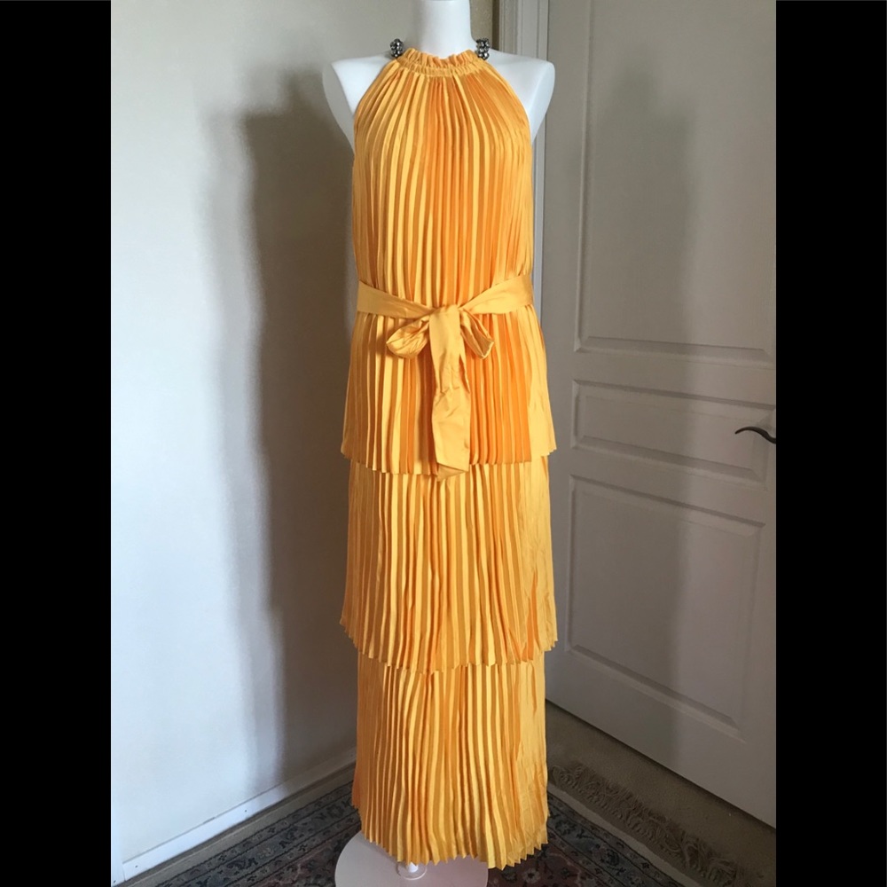 Juicy Couture Pleated Halter Maxi Dress